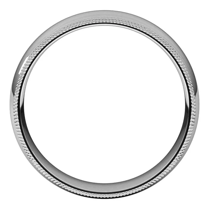 Rings 10K White Gold 6 mm double milgrain half round comfort fit Wedding Band TreasureFineJewelers