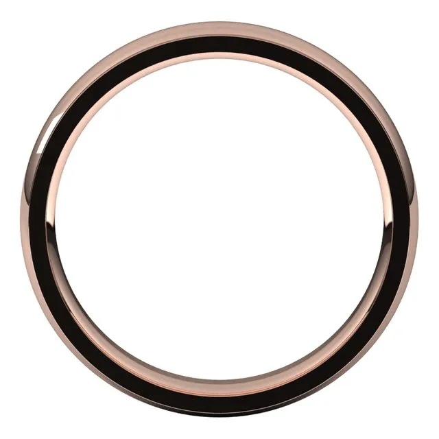 Rings 14K Rose Gold 4 mm Half Round Edge Comfort Fit Wedding Band TreasureFineJewelers