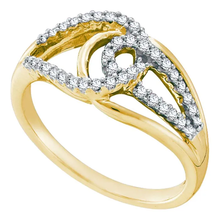 Rings North Arrow Shop 14k yellow gold womens round diamond lasso loop knot fashion band ring 14 cttw40308 Rings North Arrow Shop 14k yellow gold womens round diamond lasso loop knot fashion band ring 14 cttw40308