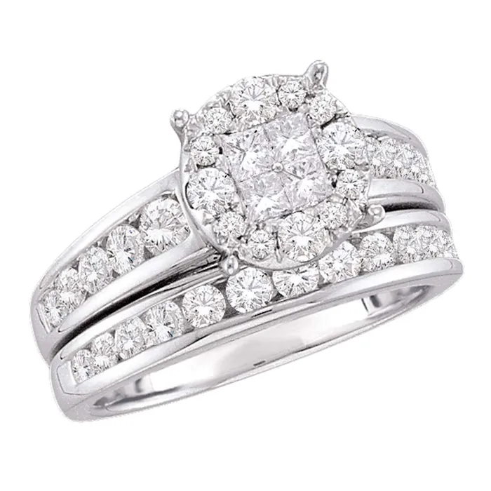 Rings North Arrow Shop 14kt white gold womens diamond soleil cluster bridal wedding engagement ring band set 1 38 cttw48774 Rings North Arrow Shop 14kt white gold womens diamond soleil cluster bridal wedding engagement ring band set 1 38 cttw48774