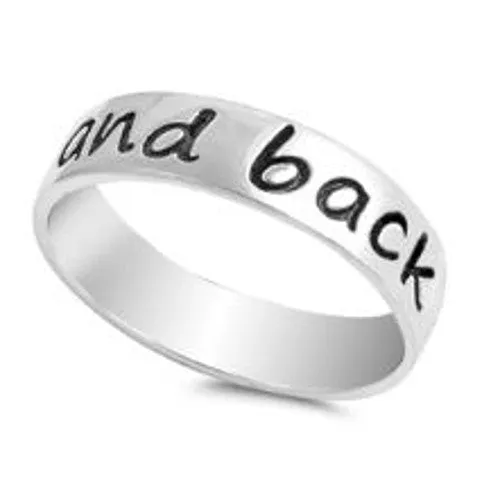 Rings North Arrow Shop I Love You To The Moon and Back Sterling Silver Ring with Heart Rings North Arrow Shop I Love You To The Moon and Back Sterling Silver Ring with Heart