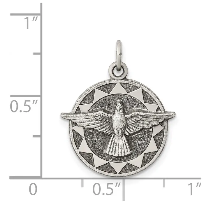 Rings Sterling Silver Antiqued Holy Spirit Medal TreasureFineJewelers