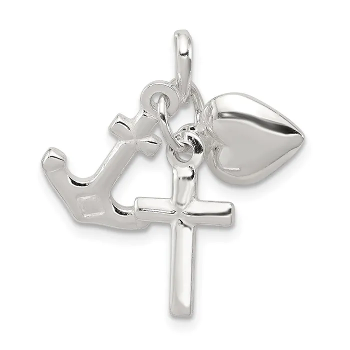 Rings Sterling Silver Faith Hope Charity Charm TreasureFineJewelers