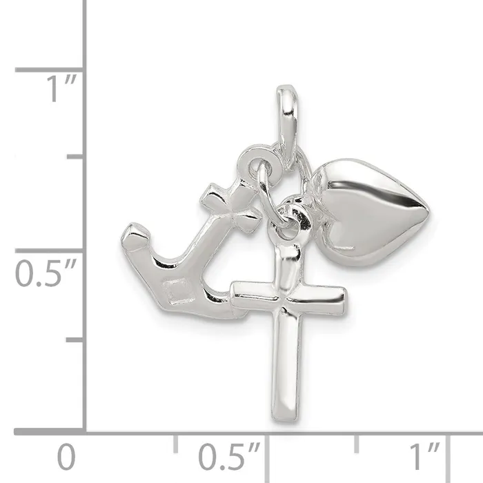 Rings Sterling Silver Faith Hope Charity Charm TreasureFineJewelers
