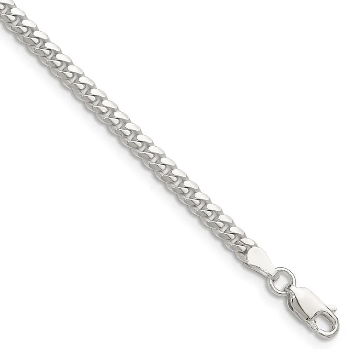 Rings Sterling Silver Polished 34mm Domed Curb Chain TreasureFineJewelers