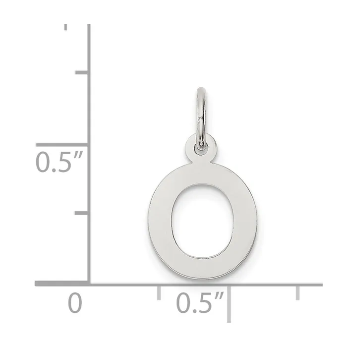 Rings Sterling Silver Rhodiumplated Block Letter O Initial Charm TreasureFineJewelers