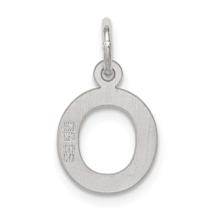 Rings Sterling Silver Rhodiumplated Block Letter O Initial Charm TreasureFineJewelers