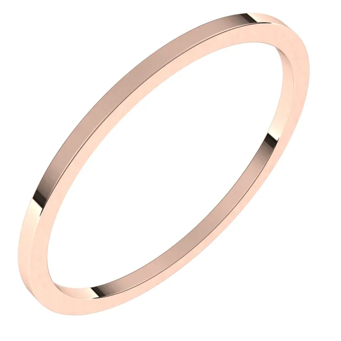 Rings TreasureFineJewelers 10K Rose Gold 1 mm flat Wedding Band