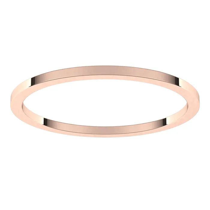 Rings TreasureFineJewelers 10K Rose Gold 1 mm flat Wedding Band