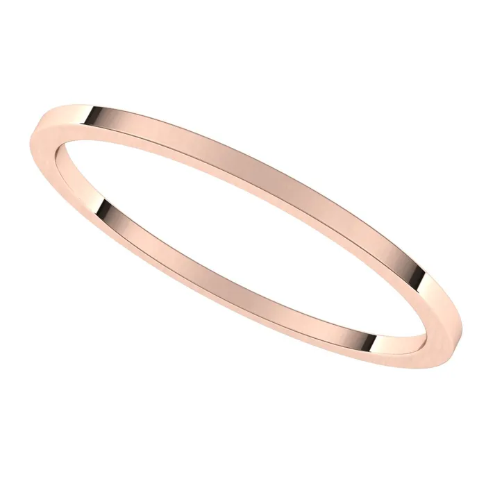 Rings TreasureFineJewelers 10K Rose Gold 1 mm flat Wedding Band