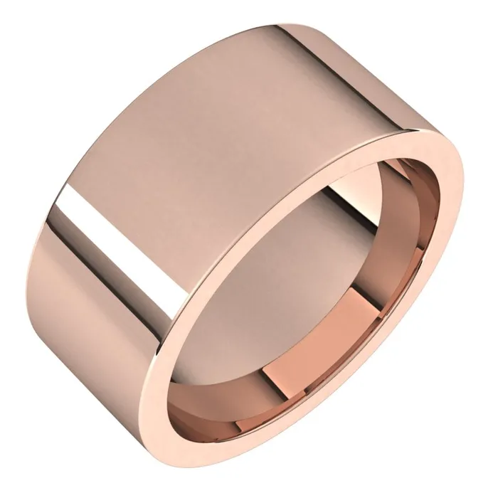 Rings TreasureFineJewelers 14K Rose Gold 9 mm flat comfort fit Wedding Band