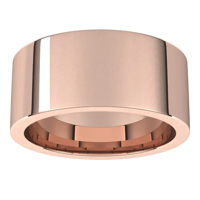 Rings TreasureFineJewelers 14K Rose Gold 9 mm flat comfort fit Wedding Band
