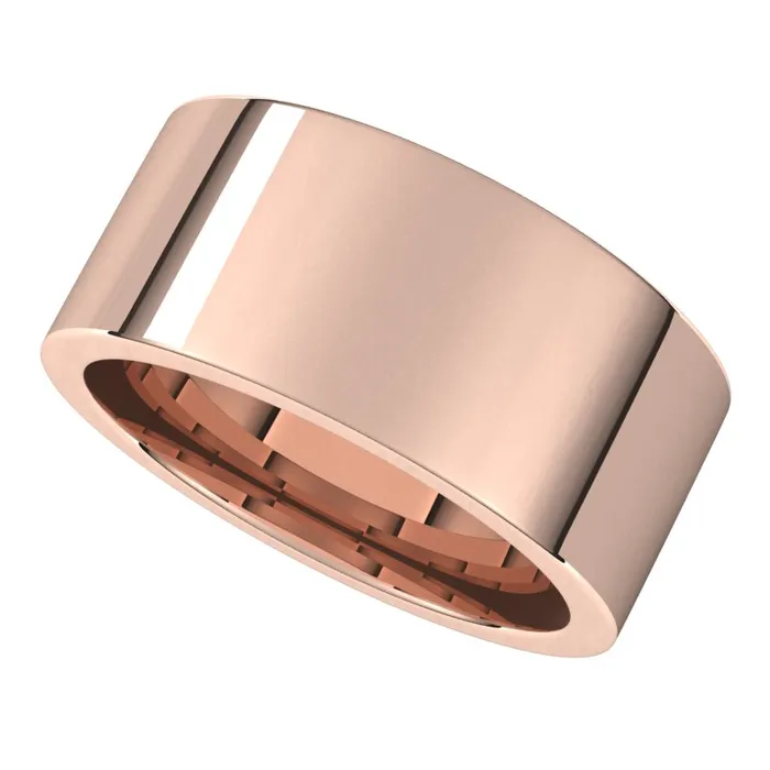 Rings TreasureFineJewelers 14K Rose Gold 9 mm flat comfort fit Wedding Band