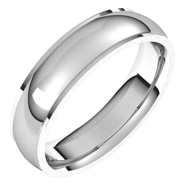 Rings TreasureFineJewelers 14K White Gold 5 mm Half Round Edge Comfort Fit Wedding Band Rings TreasureFineJewelers 14K White Gold 5 mm Half Round Edge Comfort Fit Wedding Band