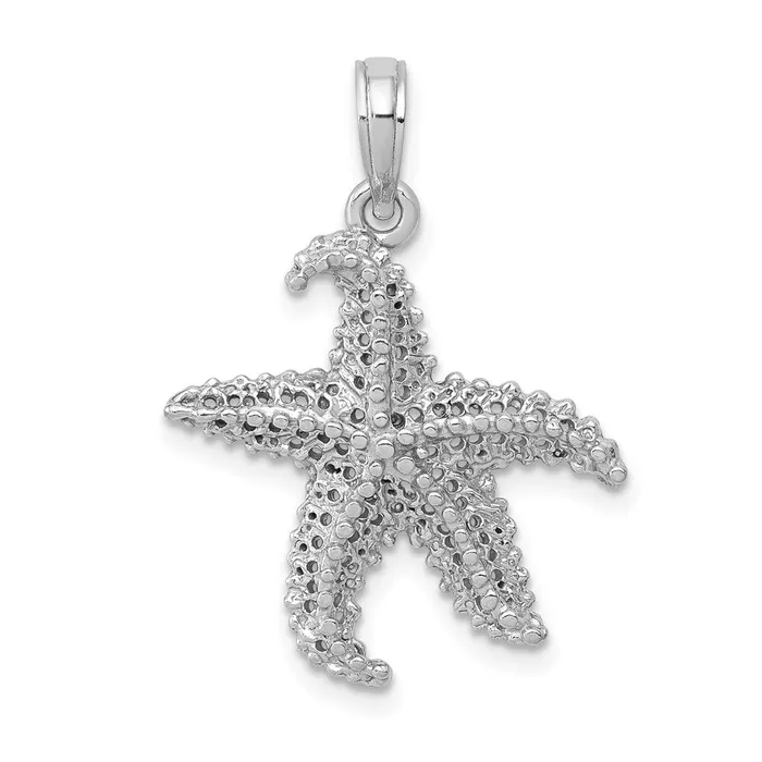 Rings TreasureFineJewelers 14k White Gold Polished OpenBacked Starfish Pendant Rings TreasureFineJewelers 14k White Gold Polished OpenBacked Starfish Pendant