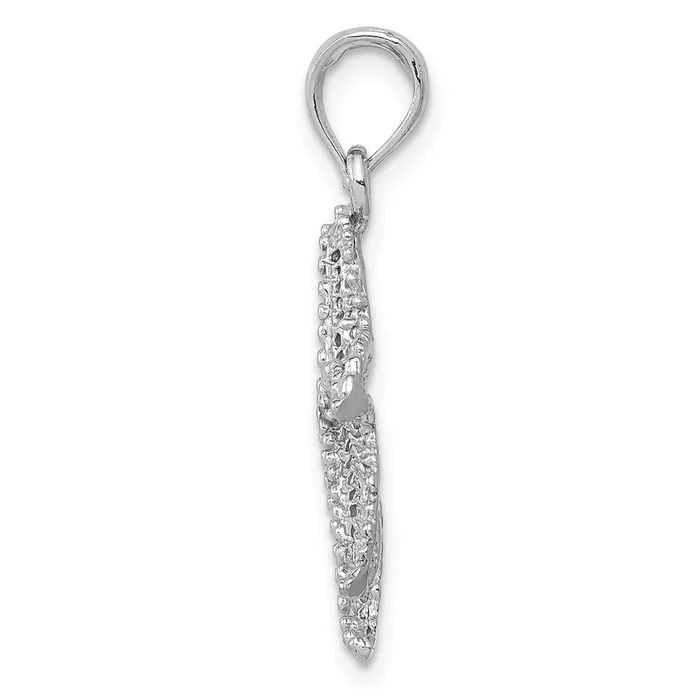 Rings TreasureFineJewelers 14k White Gold Polished OpenBacked Starfish Pendant