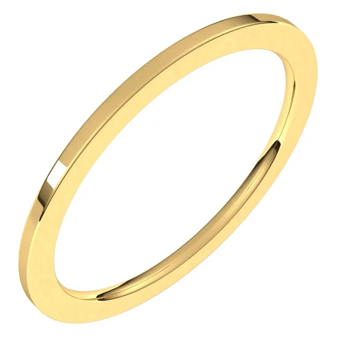 Rings TreasureFineJewelers 14K Yellow Gold 1 mm flat comfort fit Wedding Band