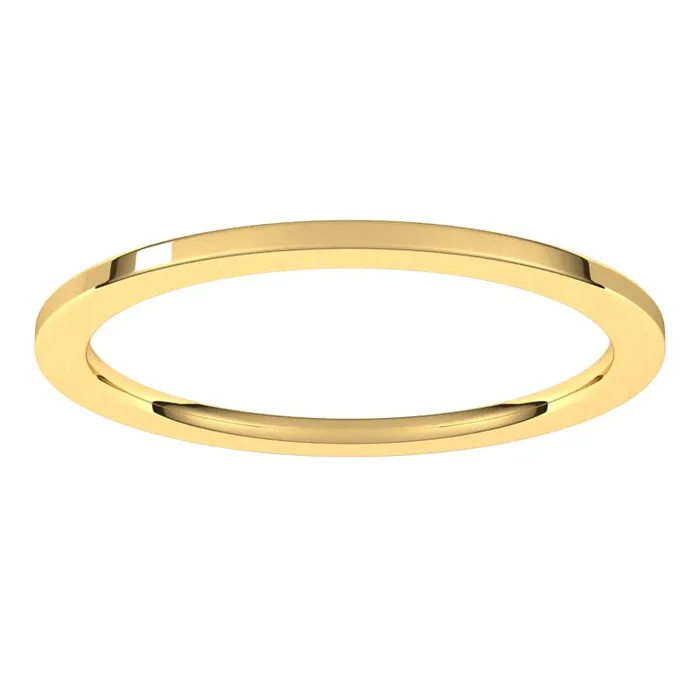 Rings TreasureFineJewelers 14K Yellow Gold 1 mm flat comfort fit Wedding Band