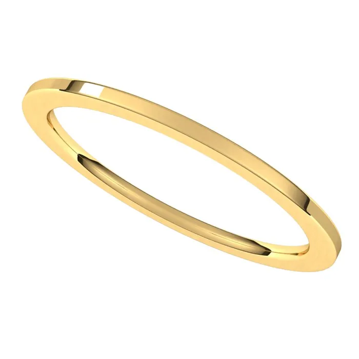 Rings TreasureFineJewelers 14K Yellow Gold 1 mm flat comfort fit Wedding Band