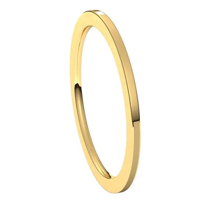 Rings TreasureFineJewelers 14K Yellow Gold 1 mm flat comfort fit Wedding Band