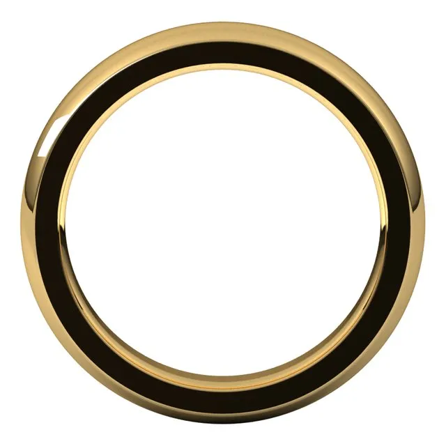 Rings TreasureFineJewelers 18K Yellow Gold 4 mm Half Round Comfort Fit Heavy Wedding Band