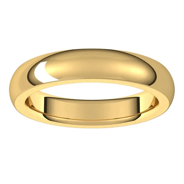 Rings TreasureFineJewelers 18K Yellow Gold 4 mm Half Round Comfort Fit Heavy Wedding Band