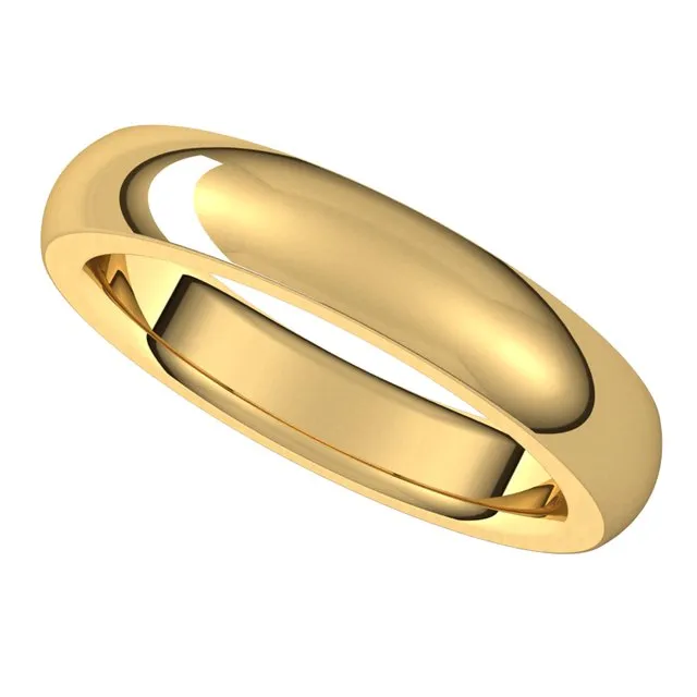 Rings TreasureFineJewelers 18K Yellow Gold 4 mm Half Round Comfort Fit Heavy Wedding Band