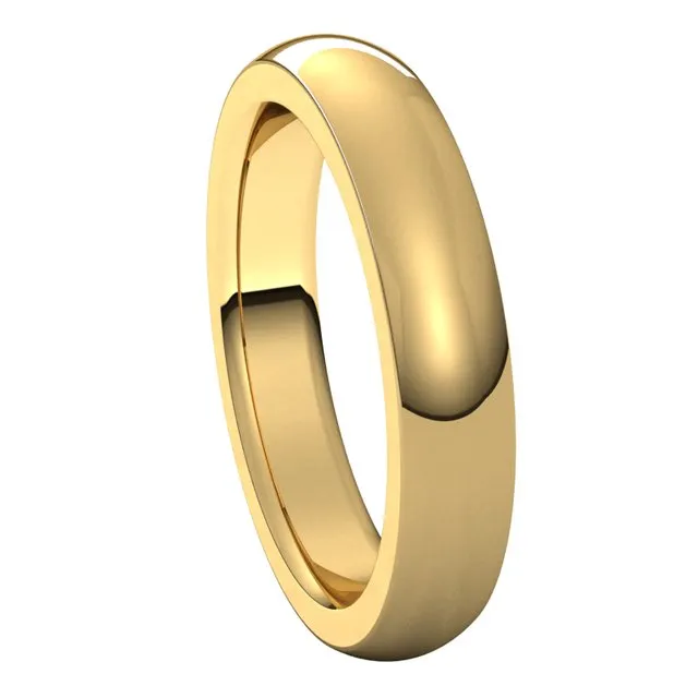 Rings TreasureFineJewelers 18K Yellow Gold 4 mm Half Round Comfort Fit Heavy Wedding Band