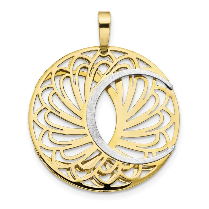 Rings TreasureFineJewelers Leslies 10K Twotone Polished and Satin Pendant Rings TreasureFineJewelers Leslies 10K Twotone Polished and Satin Pendant