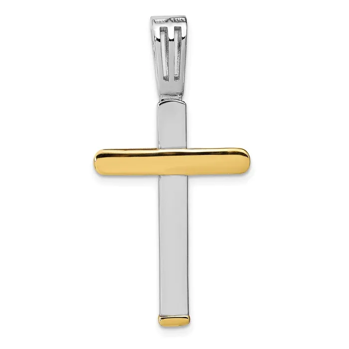 Rings TreasureFineJewelers Leslies 14K Twotone Polished Cross Pendant
