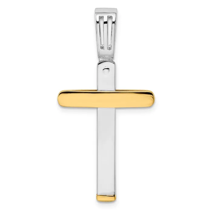 Rings TreasureFineJewelers Leslies 14K Twotone Polished Cross Pendant