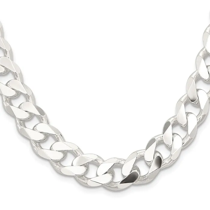Rings TreasureFineJewelers Sterling Silver 13mm Curb Chain