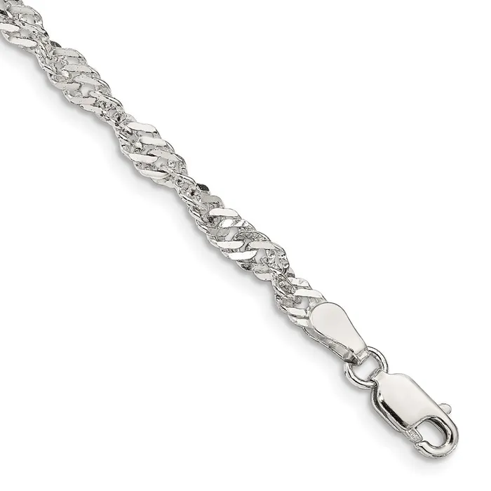 Rings TreasureFineJewelers Sterling Silver 35mm Singapore Chain