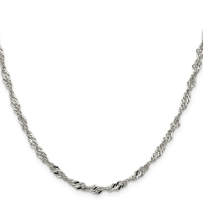 Rings TreasureFineJewelers Sterling Silver 35mm Singapore Chain