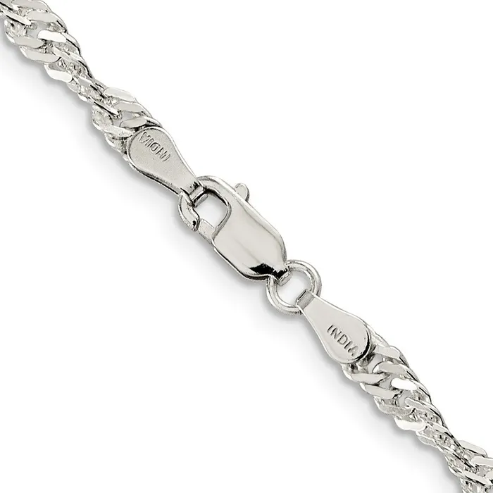 Rings TreasureFineJewelers Sterling Silver 35mm Singapore Chain