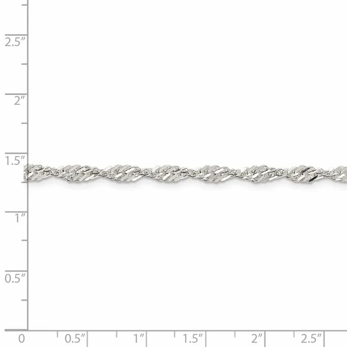 Rings TreasureFineJewelers Sterling Silver 35mm Singapore Chain