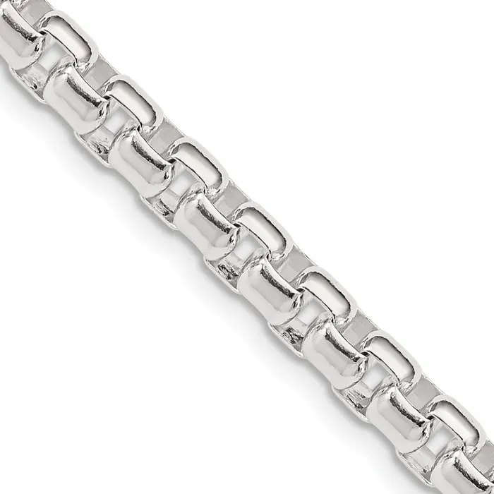 Rings TreasureFineJewelers Sterling Silver 52mm Round Box Chain