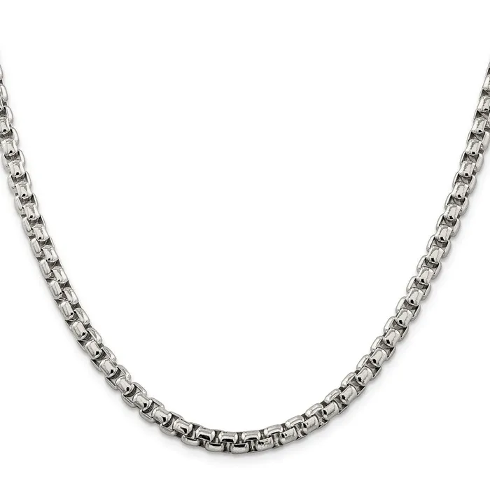 Rings TreasureFineJewelers Sterling Silver 52mm Round Box Chain