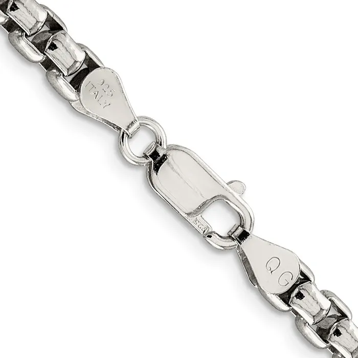 Rings TreasureFineJewelers Sterling Silver 52mm Round Box Chain