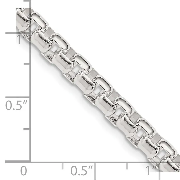 Rings TreasureFineJewelers Sterling Silver 52mm Round Box Chain