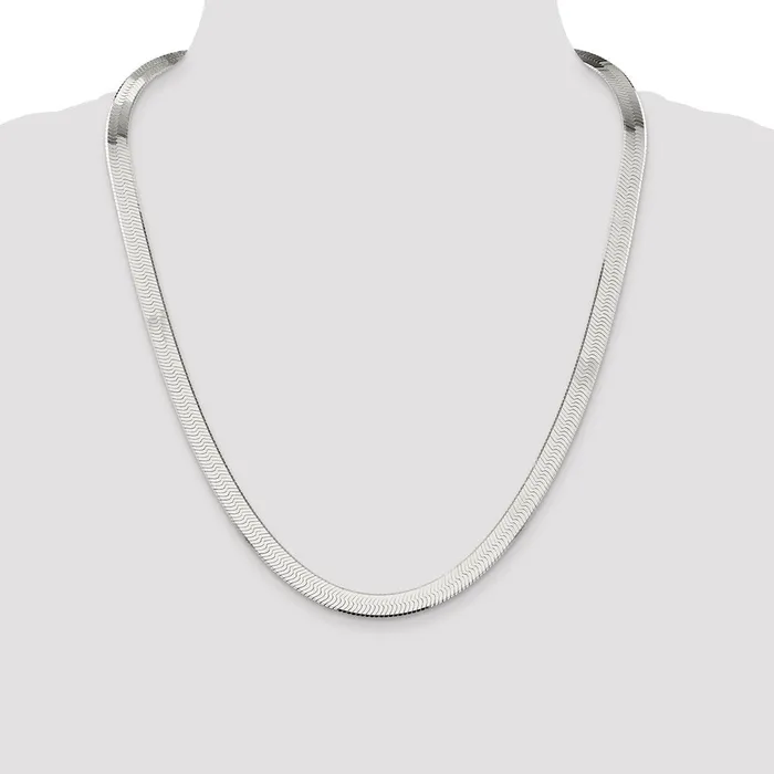 Rings TreasureFineJewelers Sterling Silver 8mm Magic Herringbone Chain