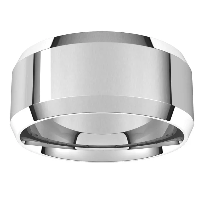 Rings TreasureFineJewelers Sterling Silver 9 mm Beveled Edge Comfort Fit Light Band