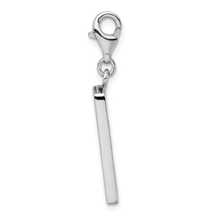 Rings TreasureFineJewelers Sterling Silver Amore La Vita Rhodiumplated Polished Picture Frame Charm