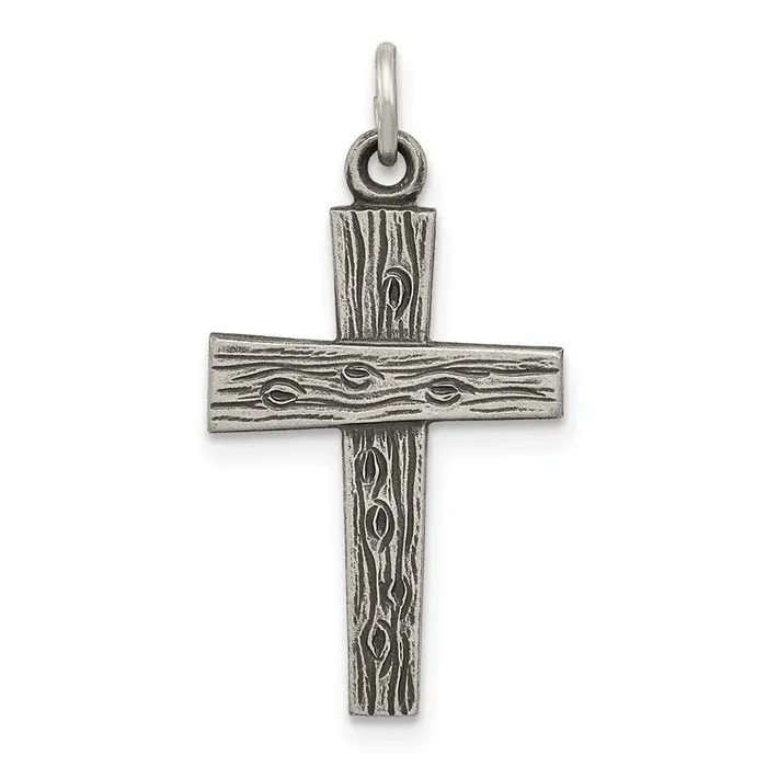 Rings TreasureFineJewelers Sterling Silver Antiqued Cross Charm