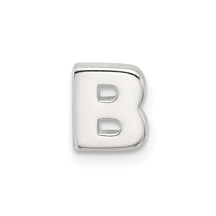Rings TreasureFineJewelers Sterling Silver Ecoated Letter B Slide Charm