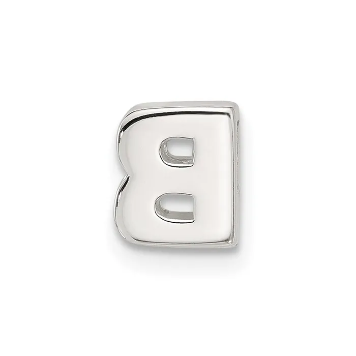 Rings TreasureFineJewelers Sterling Silver Ecoated Letter B Slide Charm