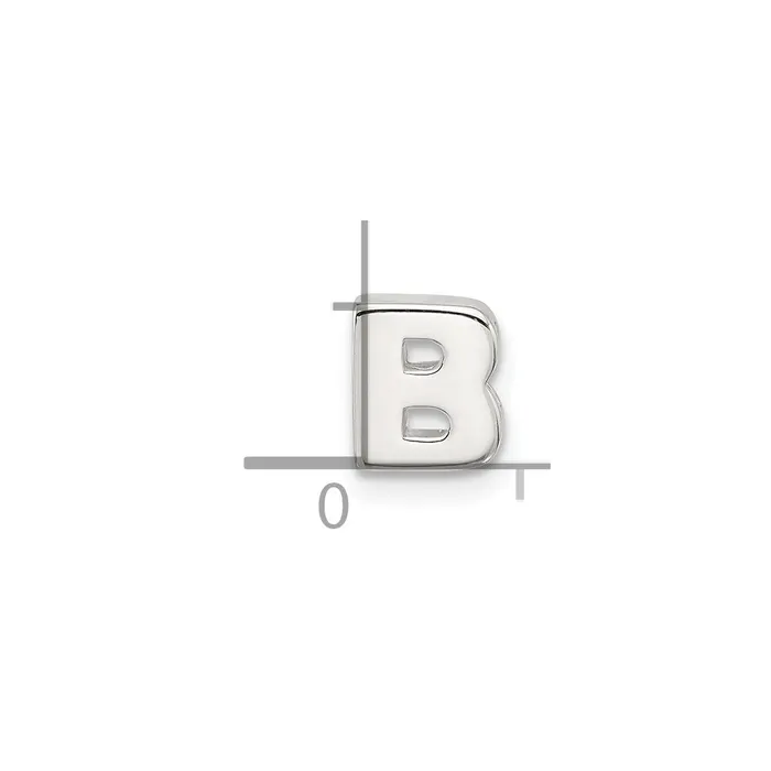 Rings TreasureFineJewelers Sterling Silver Ecoated Letter B Slide Charm