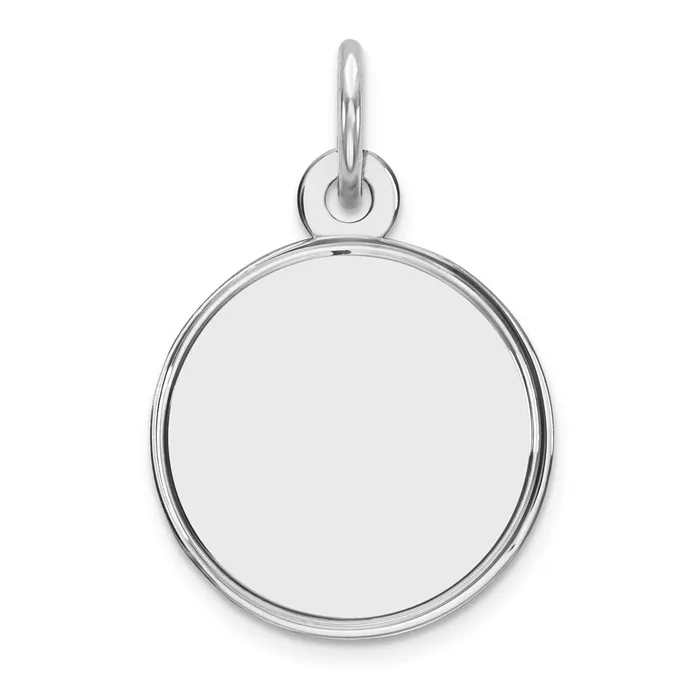 Rings TreasureFineJewelers Sterling Silver Rhodplated Eng Rnd Polish FrontBack Disc Charm Rings TreasureFineJewelers Sterling Silver Rhodplated Eng Rnd Polish FrontBack Disc Charm