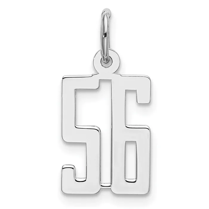 Rings TreasureFineJewelers Sterling SilverRhodiumplated Elongated Number 56 Charm Rings TreasureFineJewelers Sterling SilverRhodiumplated Elongated Number 56 Charm