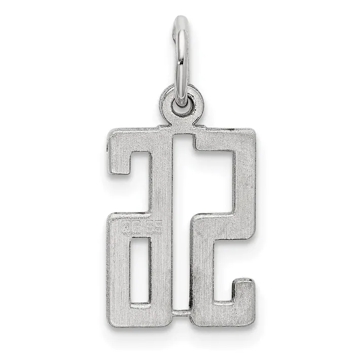 Rings TreasureFineJewelers Sterling SilverRhodiumplated Elongated Number 56 Charm